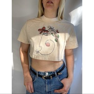 Blush Abstract Crop Top